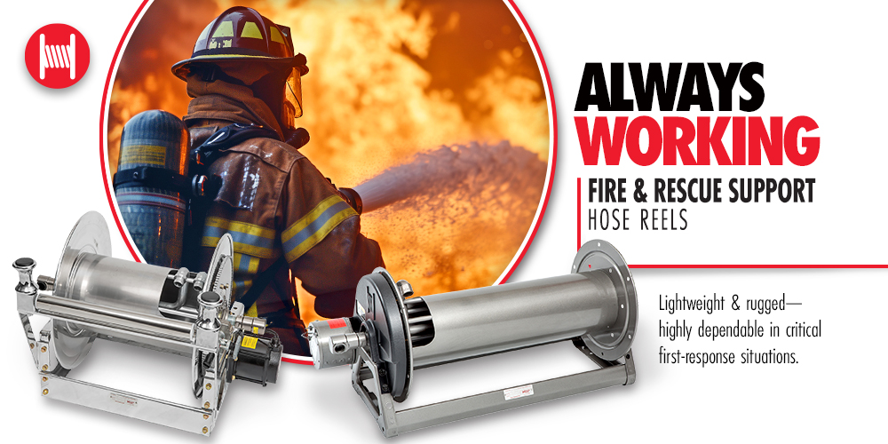 ALWYS WORKING: Fire and rescue support hose or cable reels